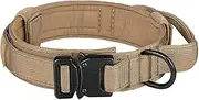 Adjustable Military Training Nylon Dog Collar with Control Handle and Heavy Metal Buckle