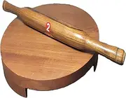 Wooden Chakala Belan Set Circular Board with Rolling Pin set Handmade Wooden Polpat with Belan Kitchen Utensils for Roti Making