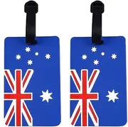 [JANTONOR] 2 PCS Australian Flag Travel Luggage Labels with Name ID Cards and Straps, Silicone Australia Country Luggage Tags for Suitcase Bag Baggage