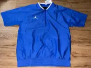 JORDAN MENS COACHES SHORT SLEEVE HOT JACKET 1/4 ZIP ROYAL BLUE SIZE MEDIUM