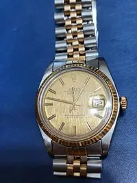 在飛比找Yahoo!奇摩拍賣優惠-ROLEX 1601半金自動錶 1570機芯 中金特殊面板色