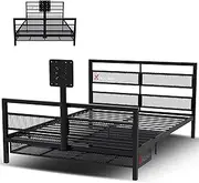 X Rocker Basecamp Modern Gaming Bed, with Rotating TV Mount, Storage, Metal Mesh Frame, 2110701, 38" x 56.3" x 78.5", Full Size, Black