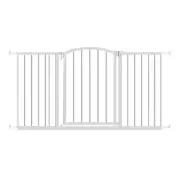 Ingenuity Deluxe Metal Extra Tall Walk Through Arch Dog Gate for Doorways, White