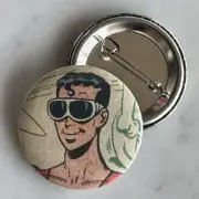 Custom 1.5" Plastic Man Button - Made w/ Actual DC Comic - Buy 3 for FREE Ship!