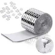 Self-Adhesive Square Mirror Wall Sticker Decors Home Mini Mosaic Glass Silver