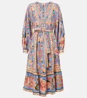 [Farm Rio] Farm Rio Superbloom Tapestry printed midi dress AU 14 multicoloured
