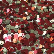 6mm Sequins Top Hole Red Silver Shiny Metallic Reversible Made in USA
