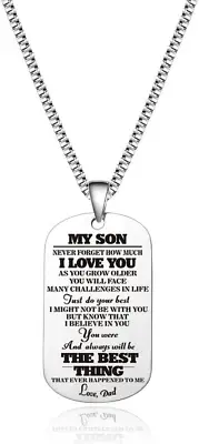 to My Son Necklace from Dad Mom Never Forget How Much I Love You Birthday Christ