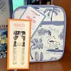SNOOPY Pottery barn school LUNCH BOX Bag+Utensil Peanuts surf Disney Beach pre-k
