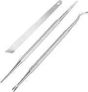 minkissy Manicure Set 3pc Professional Nail Tools Cuticle Peeler Fork Set and Nail Cleaner for Home Salon