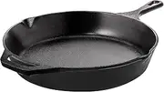 Utopia Kitchen Saute Fry Pan - Chefs Pan, Pre-Seasoned Cast Iron Skillet - Frying Pan 10.25 Inch - Safe Grill Cookware for Indoor & Outdoor Use - Cast Iron Pan (Black)