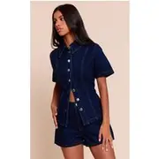 Petite Indigo Denim Mini Shorts, Indigo