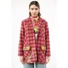 Aratta Fuchsia Camel Size Large Coco Boucle Lined Blazer Jacket