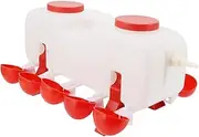 Automatic Chicken Waterer, 10L Large Capacity Poultry Watering Cups with 10 Water Bowls, Durable Chicken Water Dispenser, Double Row Chicken Coop Accessories for Chicks Duck Goose