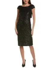 St. John Sequin Wool-Blend Sheath Dress
