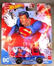 2021 Hot Wheels Premium DC Super-Man 3/5 '88 MERCEDES UNIMOG U1300 Red w/RR 6sp