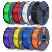 SUNLU PLA Filament 1.75 Bundle 2kg Total 0.25kg per Spool 8 Pack Black + Clea...