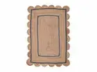 Scalloped Rug Natural Jute Braided Style Floor Décor Modern Rustic Look Area Rug