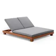 Santorini Double Sun Lounge with Sunbrella w/ Side Table - Outdoor Sun Lounges