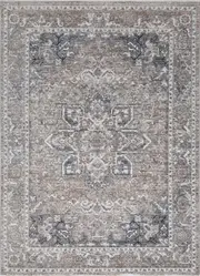 Baile Virginia Medallion Transitional Ash Rug