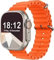 Apple Watch Ultra 2 49mm Titanium Case GPS + Cellular Orange Ocean Band (Renewed)