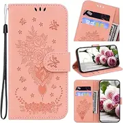 Cover Compatible with Samsung Galaxy A34 5G,Compatible with Samsung Galaxy A34 5G Magnetic Closure Card Slot Flip Stand Pink