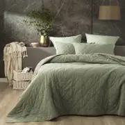 Renee Taylor Single/Double Attwood Cotton Quilted Coverlet Set Fern
