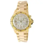 Invicta Men's Watch Specialty Chrono Yellow Gold Bracelet Silver Tone Dial 11369