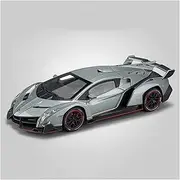 Scale Finished Model Car 1:24 Scale for Lamborghini Poison Veneno Alloy Car Model Simulation Exquisite Miniature Vehicle Collection Die-cast Vehicle(Chrome)