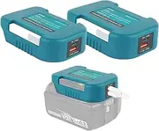 2 Pack Battery Adapter Compatible with Makita,USB Charger Adapter Compatible with Makita 18V Battery 2 USB Holder with Type-C