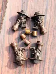 4 PCS Men's Sherlock Holmes Brown Shaft Unique Antique Walking Cane /Handle