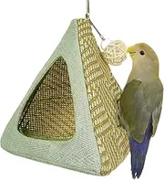 Cockatiel Sleeping Hut - Bird Bed, Cooling Cage Hammock | Hangable Parrot Hideaway, Portable Cage Sleeping Bed, Woven Cooling Parakeet Resting House for Macaw Lovebird, Cockatiel Hut