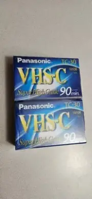 2 Panasonic TC-30 VHS-C Super High Grade 90min SHG Compact Video Cassettes New