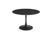 Raimon Furniture Mignon Modern Round Look Ceramic Kitchen Dining Table 120cm Black Sand