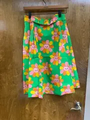 Women NWT “ModCloth”Marisol Flower Kitty Belted circle skirt A Line .Size 6