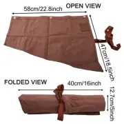 Functional Waxed Canvas Tool Storage Roll for Spanners with 16 Pockets