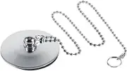 42mm (1.65 Inch) Bath Plug and Chain With Long Metal Ball Chain and Hanging Ring for Kitchen, Bathtub, Home Bathroom Sink