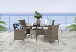 BARBOSA 5 Piece Round Outdoor Dining Setting.
