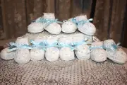 CUTE Lot 6 Pairs Baby Boy Doll White Booties Reborn