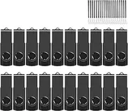 [EASTBULL] 1GB USB Flash Drive Bulk Thumb Drives 20 Pack with Lanyards USB 2.0 Memory Sticks Zip Drive Pen Drive for Storage and Backup Black 20PCS 1GB