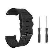 Watch Band for Garmin Fenix 2 Silicone Replacement Strap with Removal Tool Elastic Adjustable Sport Band Classic Buckle Wristband