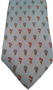 Brooks Brothers 346 Mens Tie Light Blue Hot Air Balloons Pure Silk USA Made NEW