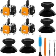 TOMSIN Joysticks Replacement for Xbox One/S and Series X/S Controller,4 Pack Hall Effect 3D Analog Sensor Joysticks Module with Caps for Xbox Controller