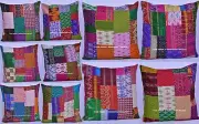 20 PCs Wholesale Lot Indian Sofa Pillow Case Silk Patchwork Cushion Cover 24"