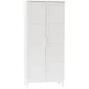 Stanley Modern Classic Multipurpose Cupboard Storage Cabinet W/ 2-Door 5-Tier - White