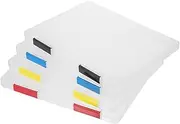 Operitacx Sturdy Material File Box Transparent Document Organizer 4pcs File Paper Holder Office Supplies A4 Size Color