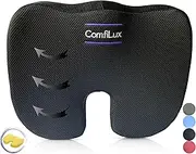 Comfilux Memory Foam Seat Cushion - Ergonomic Back, Sciatica, Tailbone Pain Relief Pad - Butt Pillow for Automotive Drivers, Computer Desk Chair