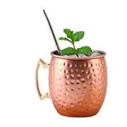 Stainless Steel Moscow Mule Mugs 550ml Copper Plated Cups-Hammered