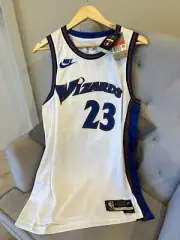 Nike Michael Jordan Size Large Wizards White Classic Edition Nba Jersey