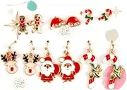 [FIL] 6 Pairs Christmas Earrings Set Party Jewellery Studs Dangle Crystal Xmas [Design: Set C]